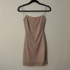 sparkly pink bodycon mini dress